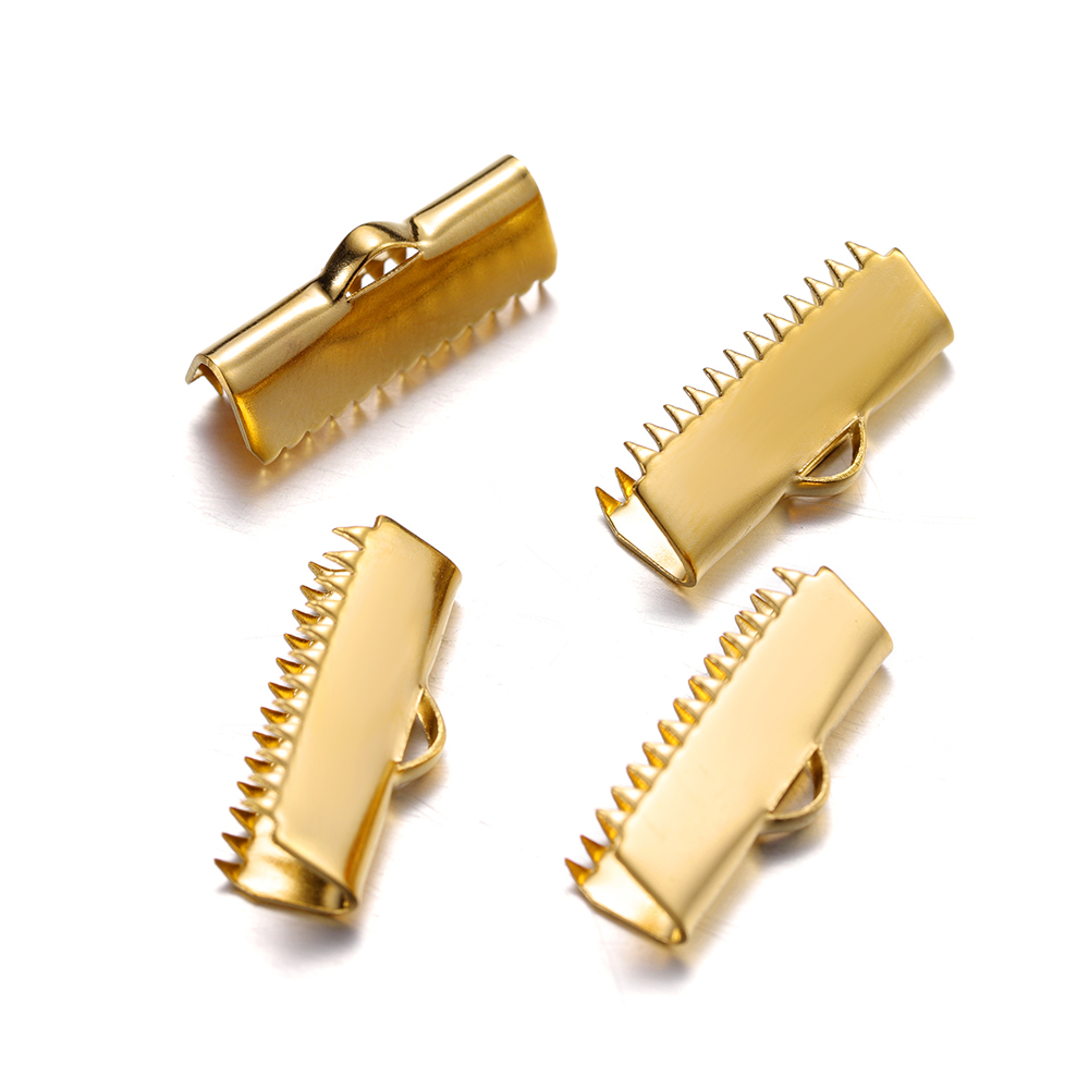 20-30Pcs/lot Stainless Steel Crimp End Bead Buckle Tip Clasp DIY Necklace Bracelet Connectors For Jewelry Making Accessorie