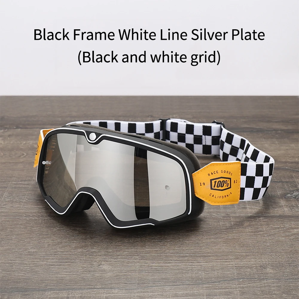 Retro Motorcycle Goggles Glasses Windproof Motocross Sunglasses Vintage Helmet Glasses Cycling Racing Cafe Racer: Beige