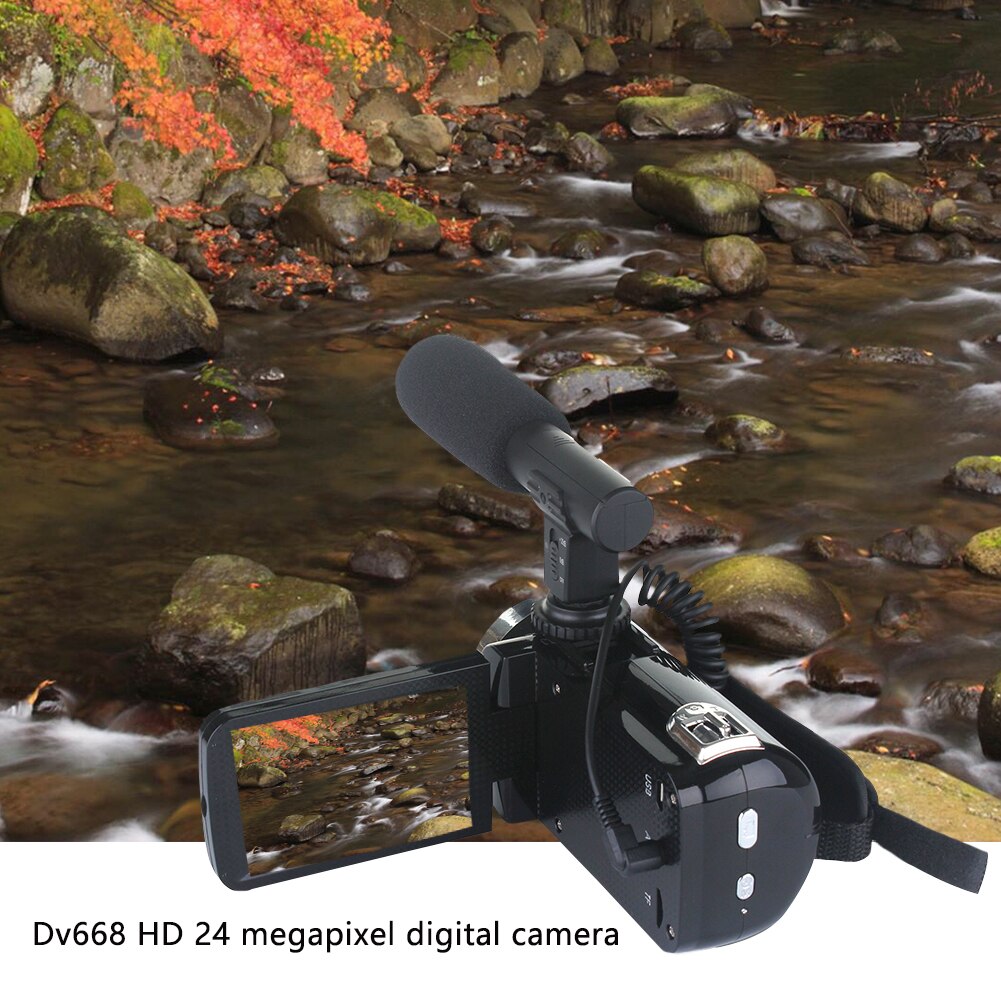 Camcorder 24.0MP 3.0inch LCD Video Camera With Microphone COMS Sensor Outdoor Photography 18X Digital Zoom AV Interface Full HD