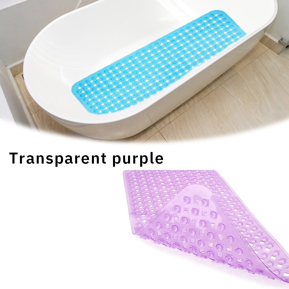 Non-Slip PVC Bath Mat Pad With Suction Cup 40*88cm Modern Bathroom Silicone Rug Carpet Mildew Resistant Kids Bath Shower Mat: Purple