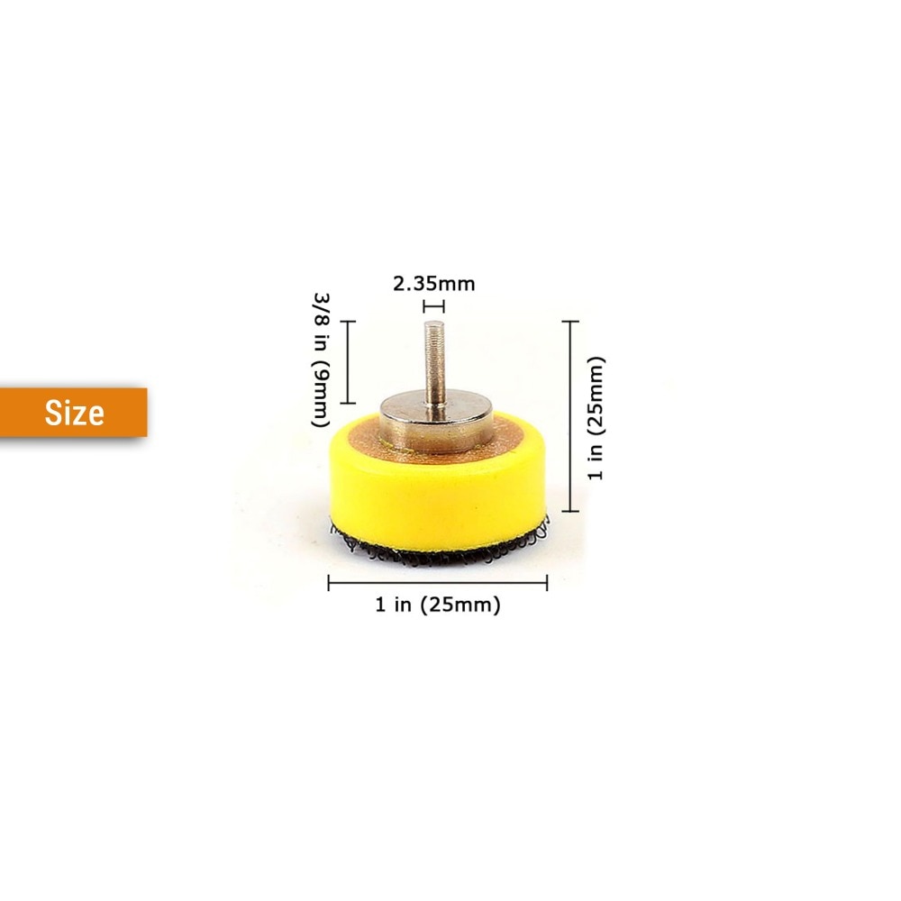 1 tomme 25mm reserveslipeplate 2.35mm skaft eller  m6 tråder 3mm skaft til 1 &quot; borrelås-slipeskiver til dremel-tilbehør