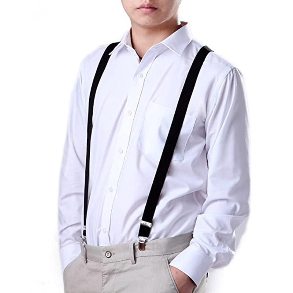 Bretels heren klassieke broek band y rug 120cm casual clips bretels broek man 4 elastische bretels riem retro  p1 p 7