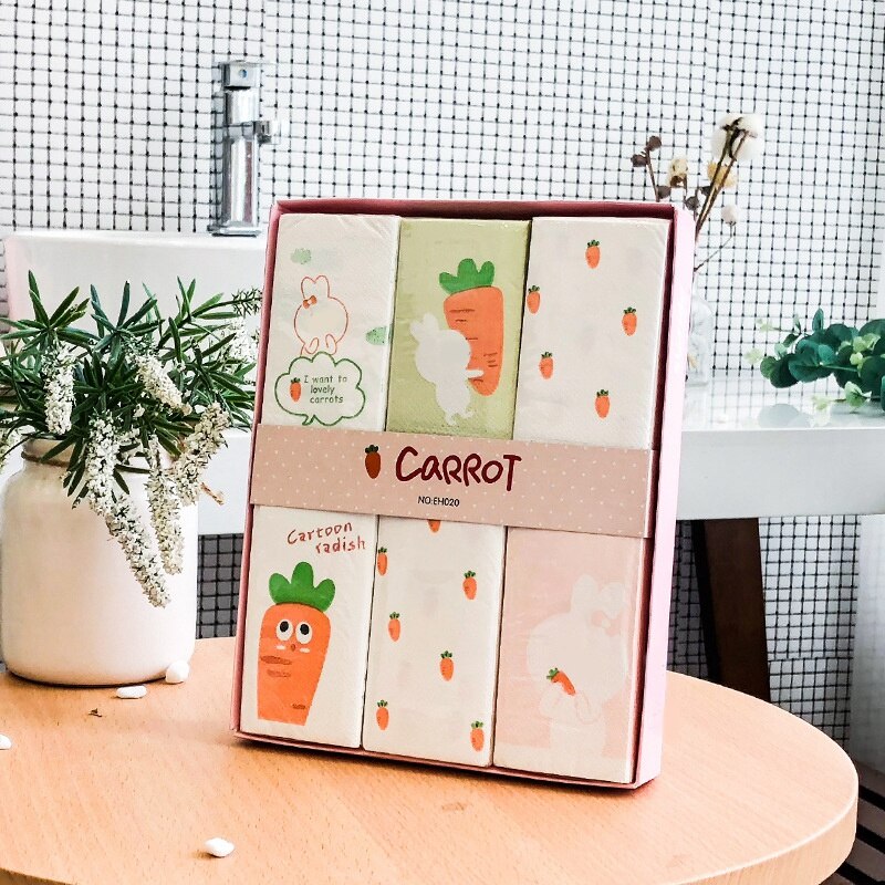 12 paquets papier essuie-tout carotte imprimé mouchoir papier douche mouchoirs papier toilette serviettes jetables mariage Birtay décoration