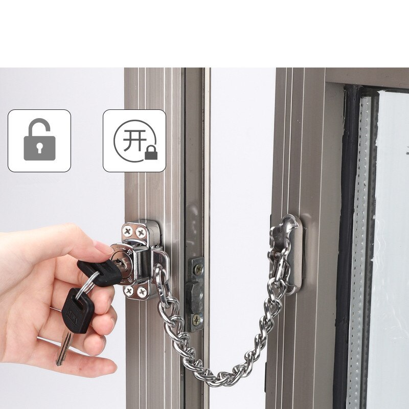 Door Window Lock Anti Theft Security Sash Tilt Latches Child Protection Moving Door Hasp Home Doorstop Guard Chains Clamp