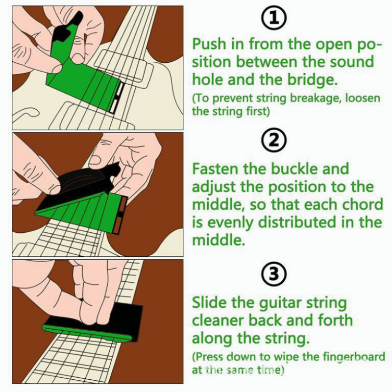 Electric Guitar Bass String Scrubber Rub Cleaning Tool Maintenance Care Guitar String Cleaner Guitar Accessories Acoustic Guitar