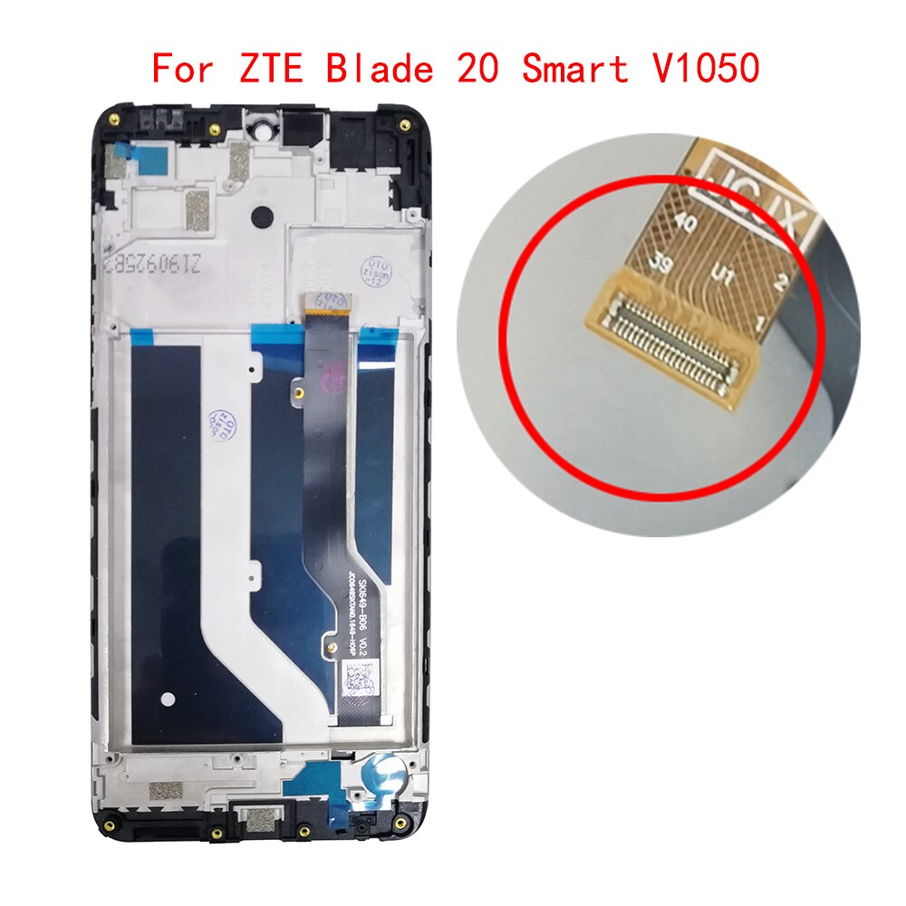 6.49 pollici per ZTE Blade 20 Smart V1050 V2050 Display LCD e Touch Screen Digitizer Sensor con telaio per Blade 20 Smart: V1050  With Frame