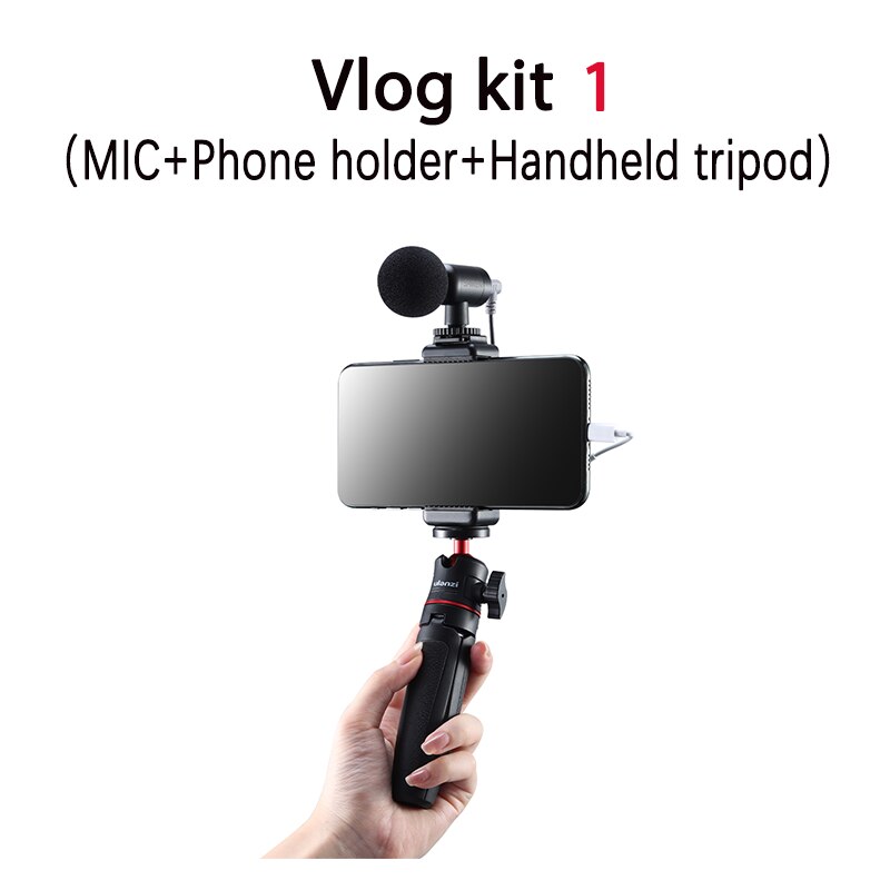 Ulanzi ST-19 Draagbare Telefoon Mount Telefoon Houder Klem Met Koud Schoen 1/4 ''Statief Voor Smartphone Mount Mic Vullen licht Vlog: Vlog kit 1