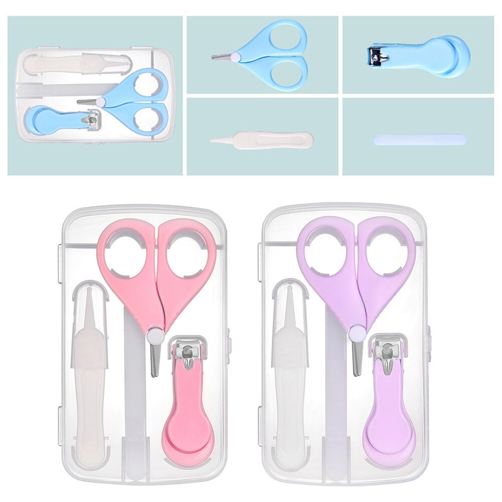 Pince de Booger de fichier de ciseaux de tondeuse ergonomique sûre pour le bébé -né ensemble de soins des ongles avec boîte de rangement toilettage outils de manucure