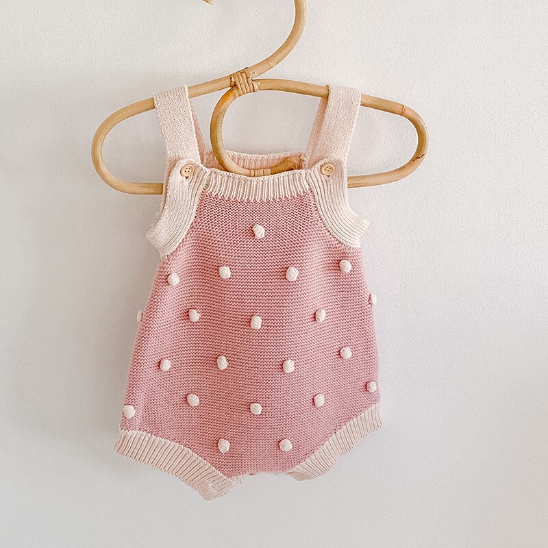 Frühling Herbst gestrickte pullover strampler baumwolle rosa baby pullover onesie baby mädchen kleidung SW2012