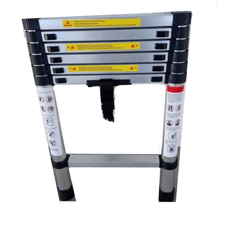 2-meter portable telescopic ladder aluminum single button telescopic ladder aluminum alloy multifunctional household T