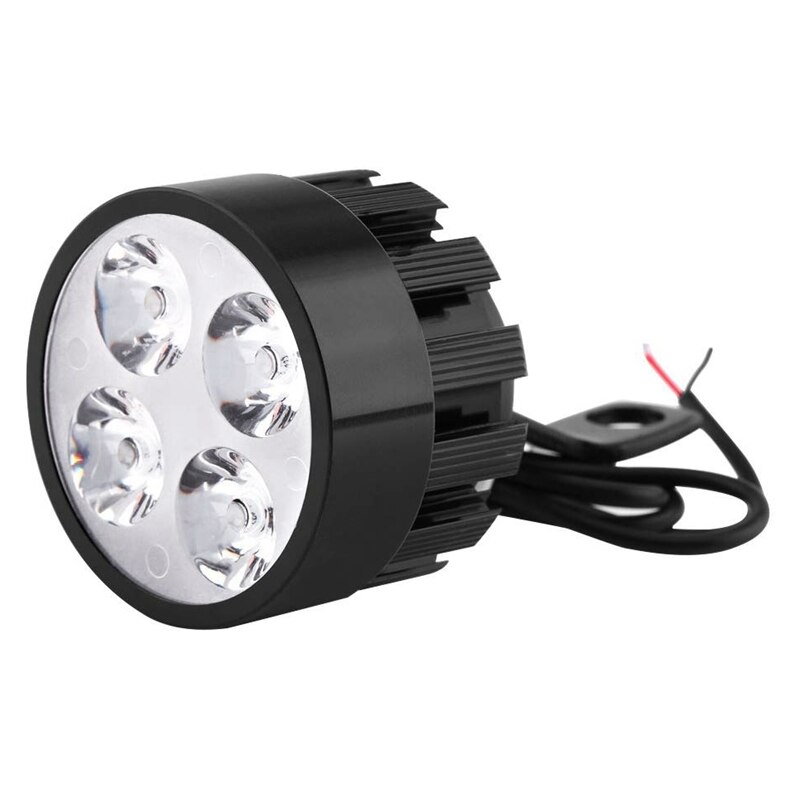 2 Pcs 12V 24W Motorrad Scheinwerfer Led Scheinwerfer, 4 LEDs Universal Motorrad Fahren Scheinwerfer-Schwarz
