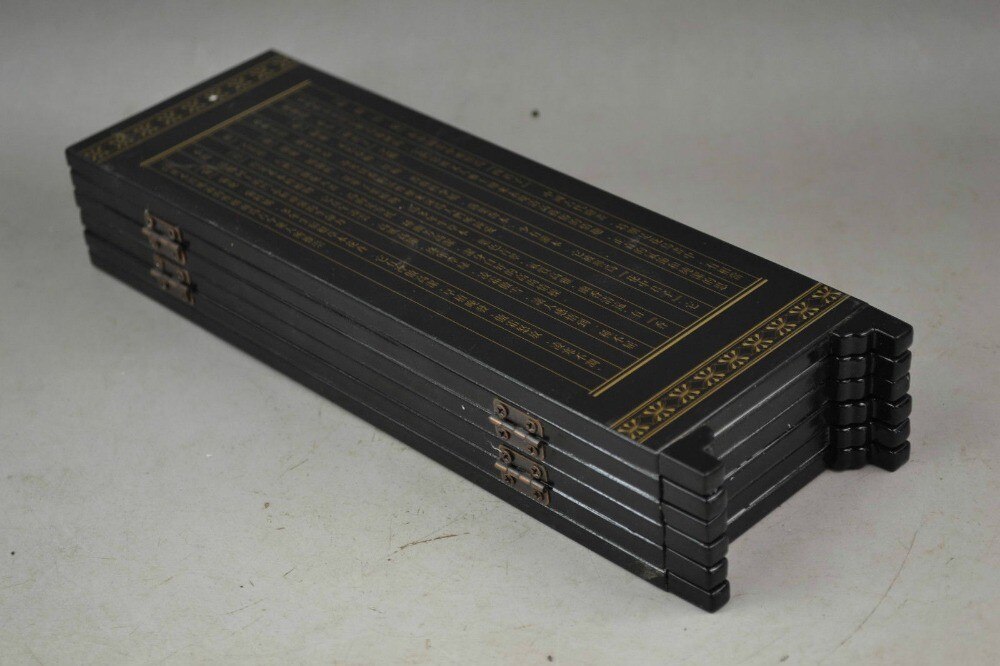 Chinese wooden screen, lacquer painting plum blossom bamboo flower painting