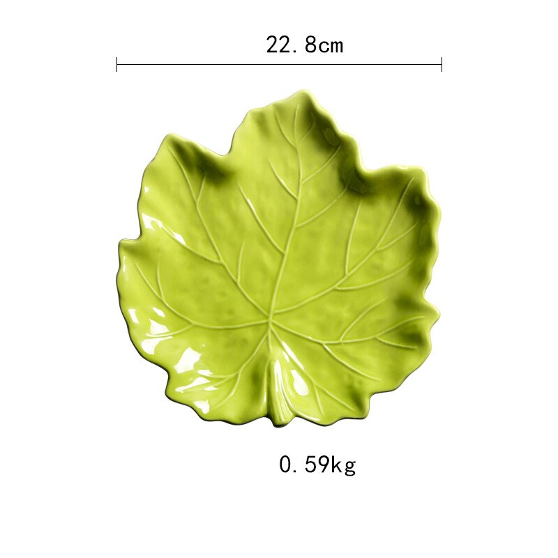 Maple Leaf Vorm Keramische Plaat Roze Magnetron Beschikbaar Serveerschaal Thuis Creatieve Persoonlijkheid Servies: G