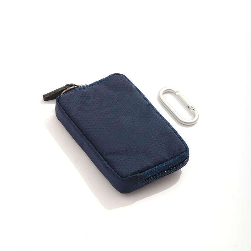Japanese Style Casual Coin Purse Waterproof Nylon Cloth Wallet Purse Multi Pocket Card Wallet Credit Card Holder Clutch: Navy