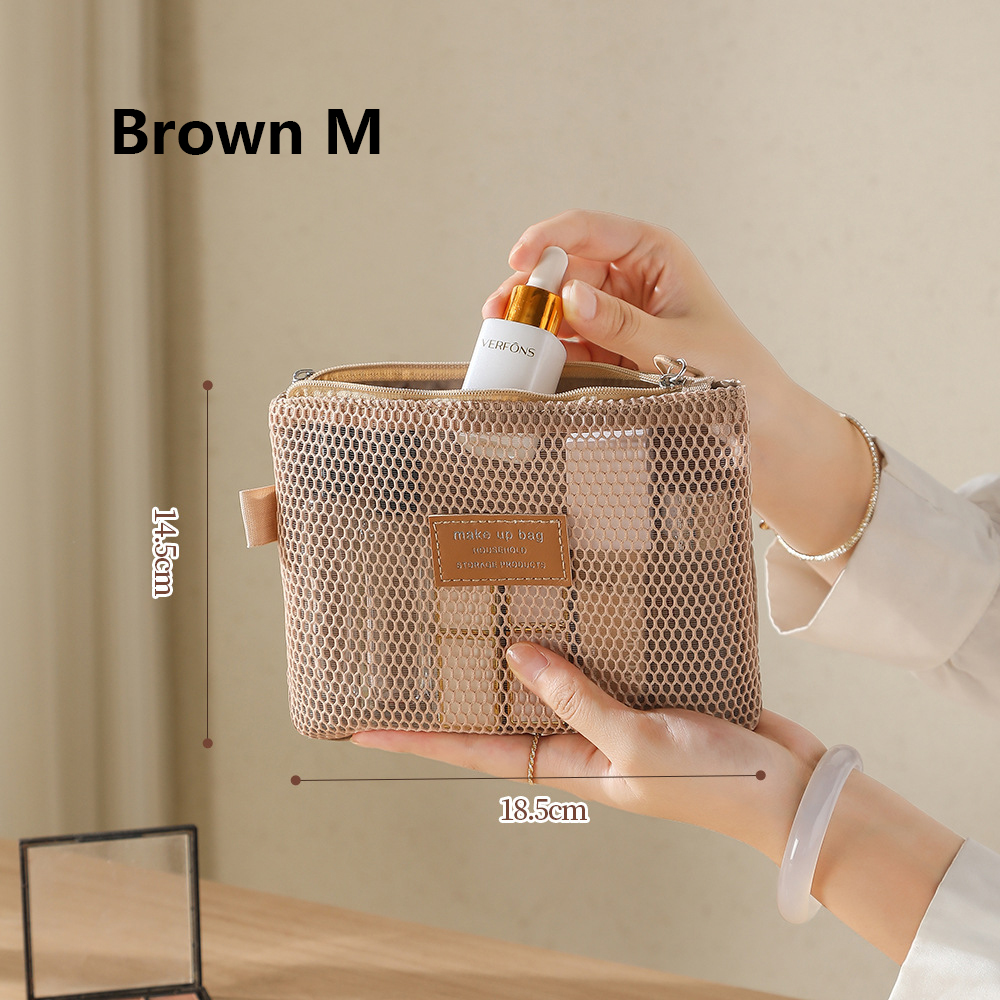 Mesh Clear Makeup Storage Small Bag Pillow Lipsticks Cosmetic Washbag Pouch Large Capacity Mini Women Organizer Bag Clutch Bag: Clear