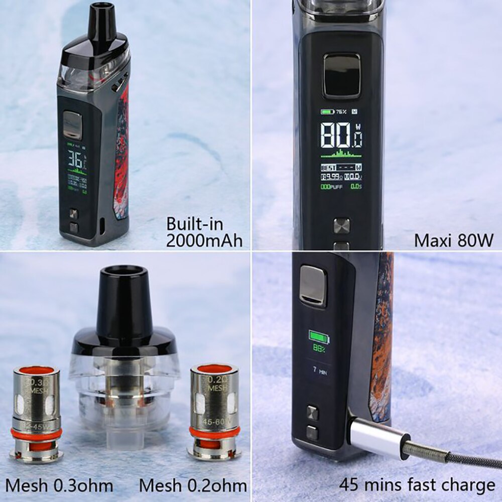 Newest Vaporesso TARGET PM80 Mod Pod Kit with 2000mAh Built-in Battery & 4ml Pod System E cig Vinci X/ Aegis Boost/ Pasito Kit