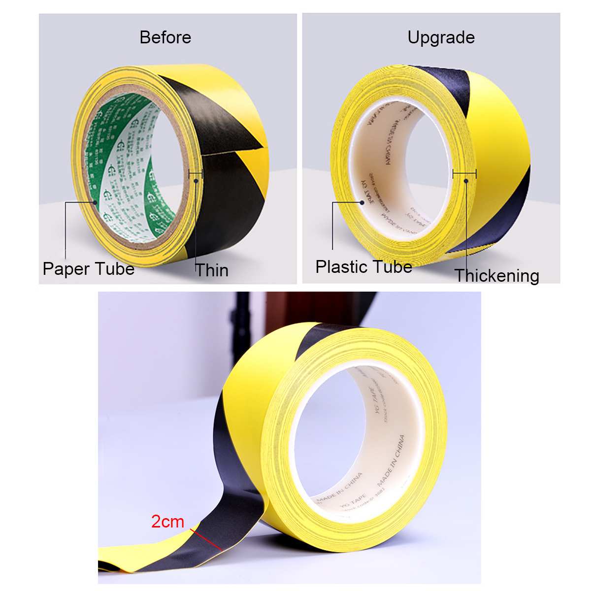33M Length Warning Tape Waterproof Safety Traction Tape Caution Tape Warning Restricted Area and Floor Stairs Anti-Slipping