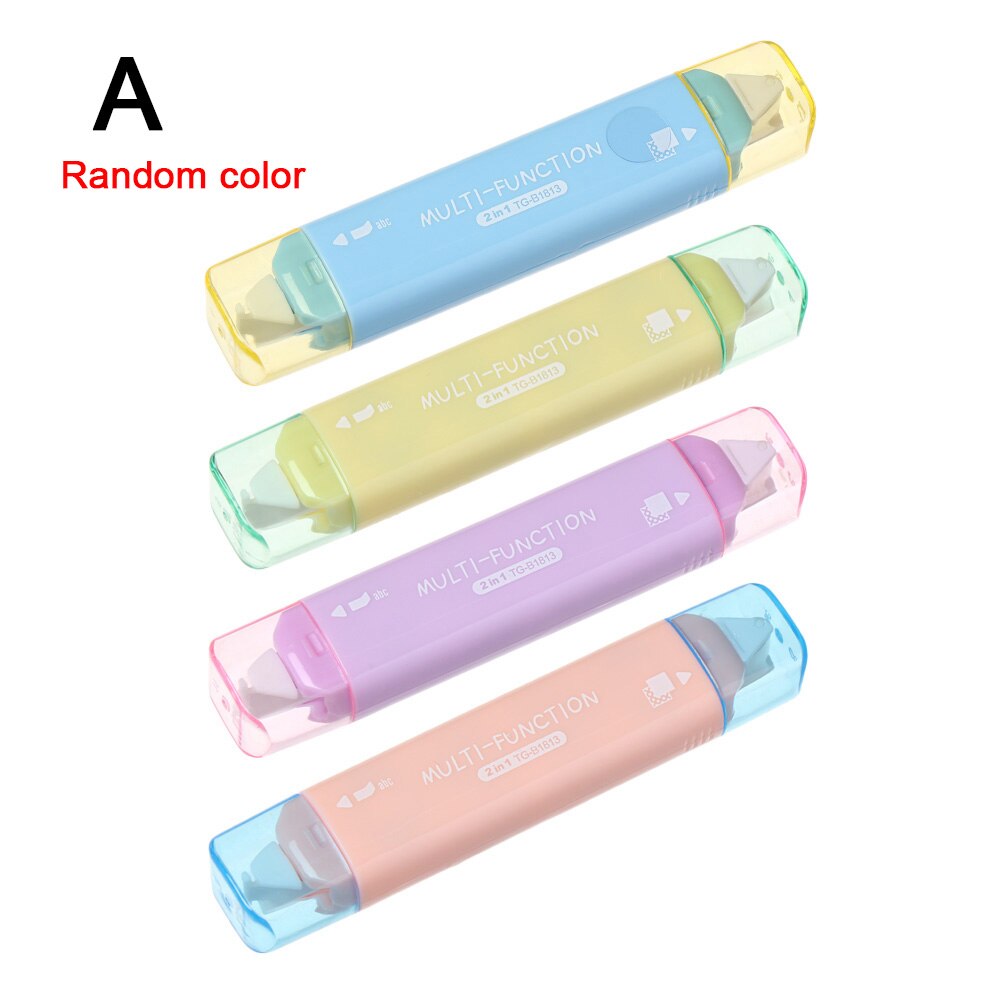 Rodillo de palo de puntos rellenable 2 en 1, cinta de corrección de doble cara, dispensador de cinta adhesiva de pegamento, papelería, decoración de álbumes de recortes, 1 ud.: A