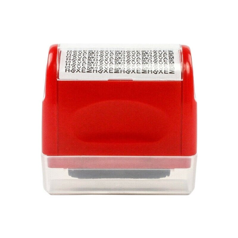 Identity Theft Prevention Stamp Identity Guard Roller Stamp Wide Rolling Security Stamp 6X6X3cm: Red