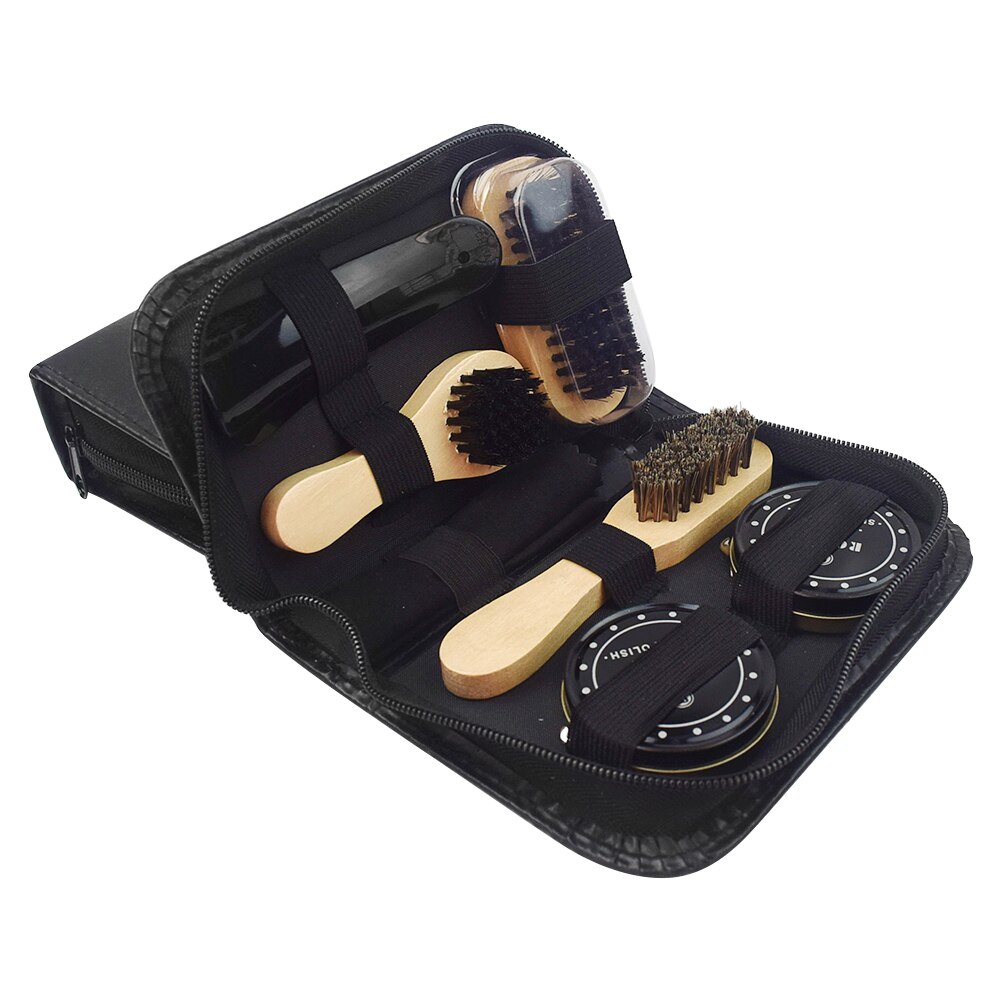 Portable Sneakers Shoe Polish Kit Household Sponge Brushes Father’s Day With Case Birthday Travel Boots Cleaning Tool