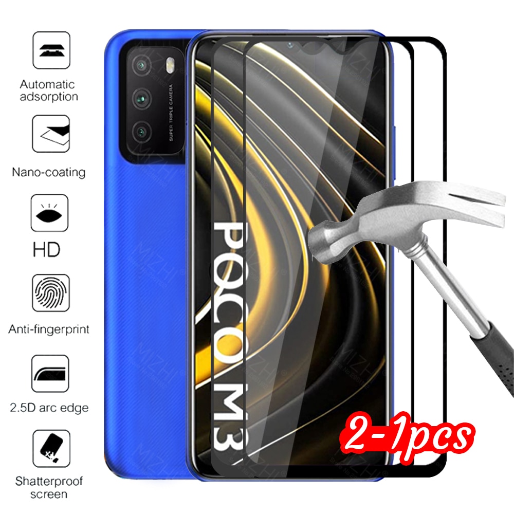 2 sztuk szkło ochronne dla xiaomi poco m3 Obudowa dla poco m3 m 3 pocom3 xiomi mi pocophonem3 szkło hartowane telefon pokrywa