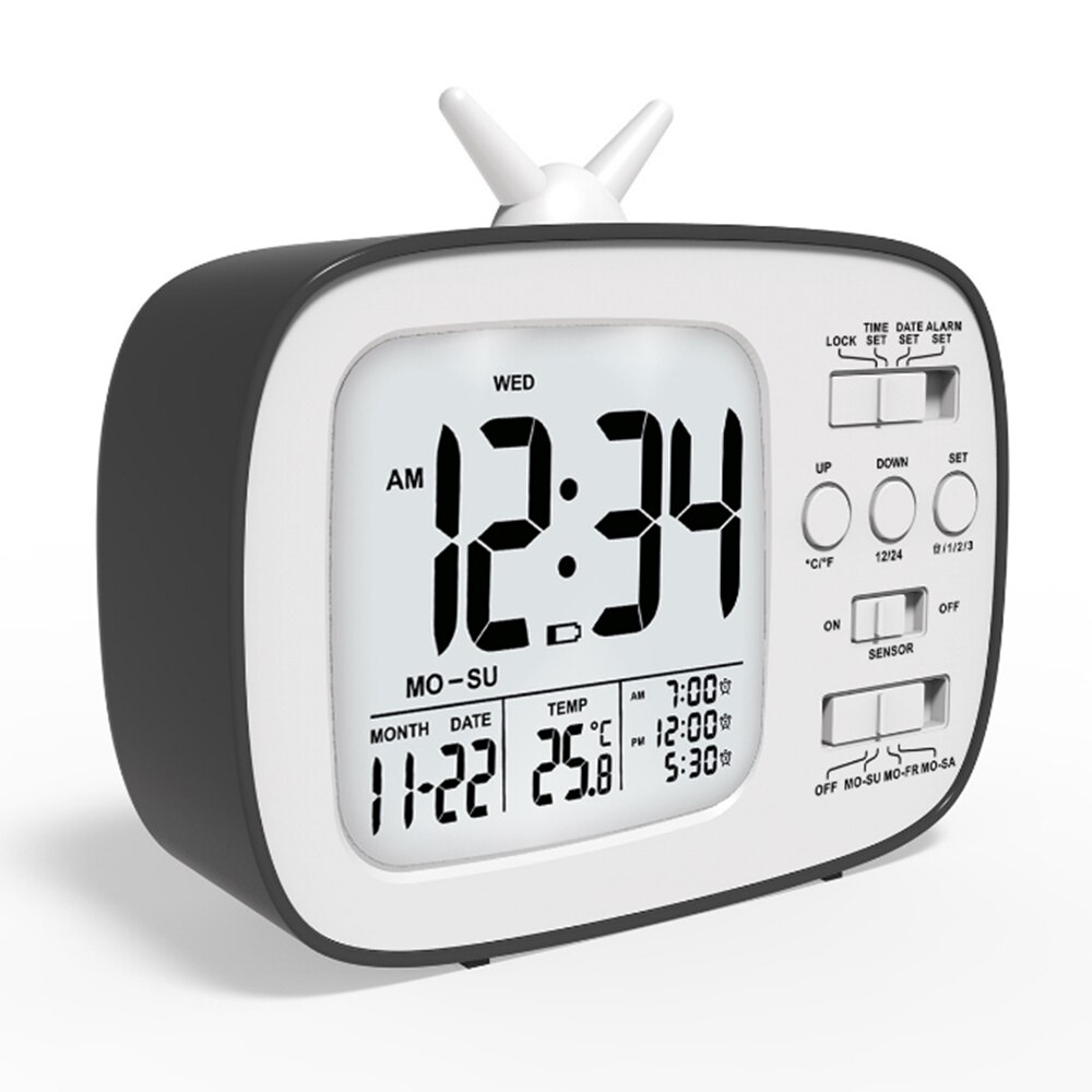 Simple Electronic Clock Photosensitive Smart Clock Alarm Clock Retro Three Group Alarm Clock