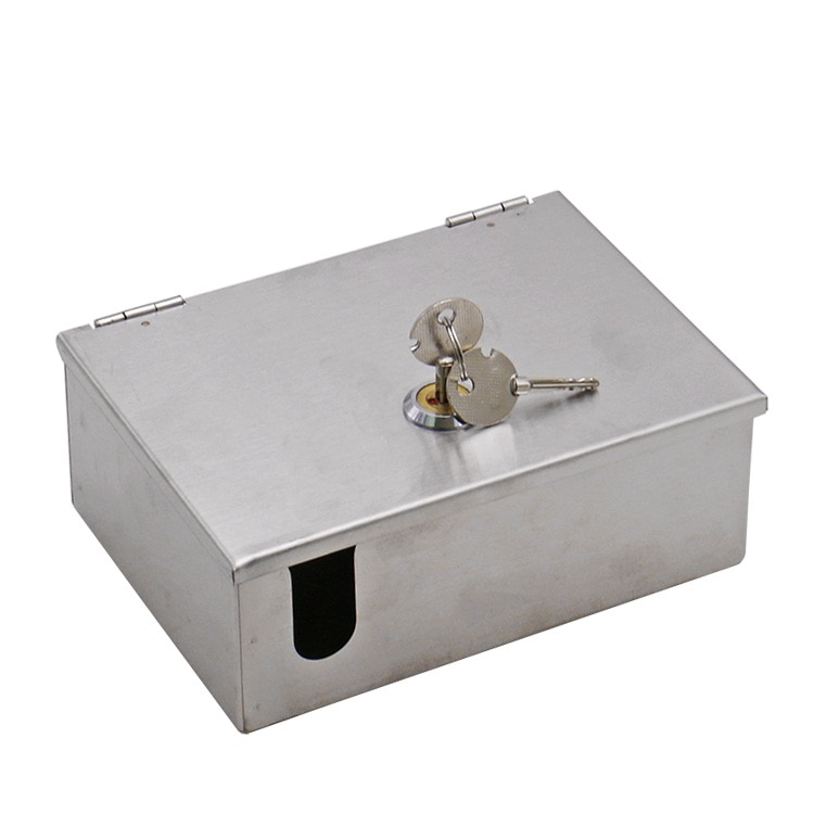 Boîte à douilles d'extérieur en acier inoxydable 118, boîte de verrouillage avec serrure antivol électrique, boîte à éclaboussures métalliques d'extérieur étanche