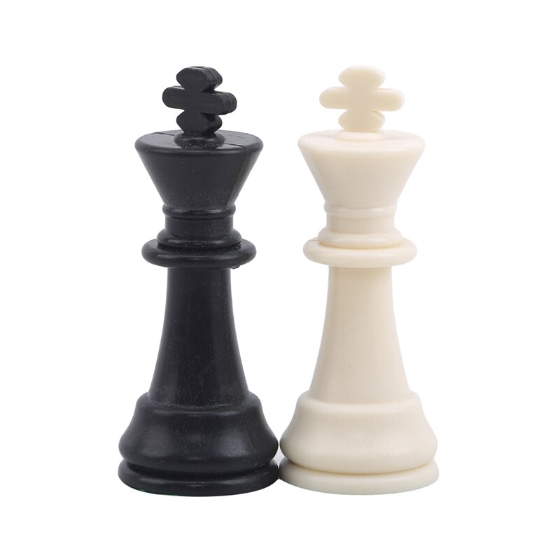 32pcs Chess Pieces/Plastic Chess Magnetic International Word Chess Game Entertainment Black&White: Default Title