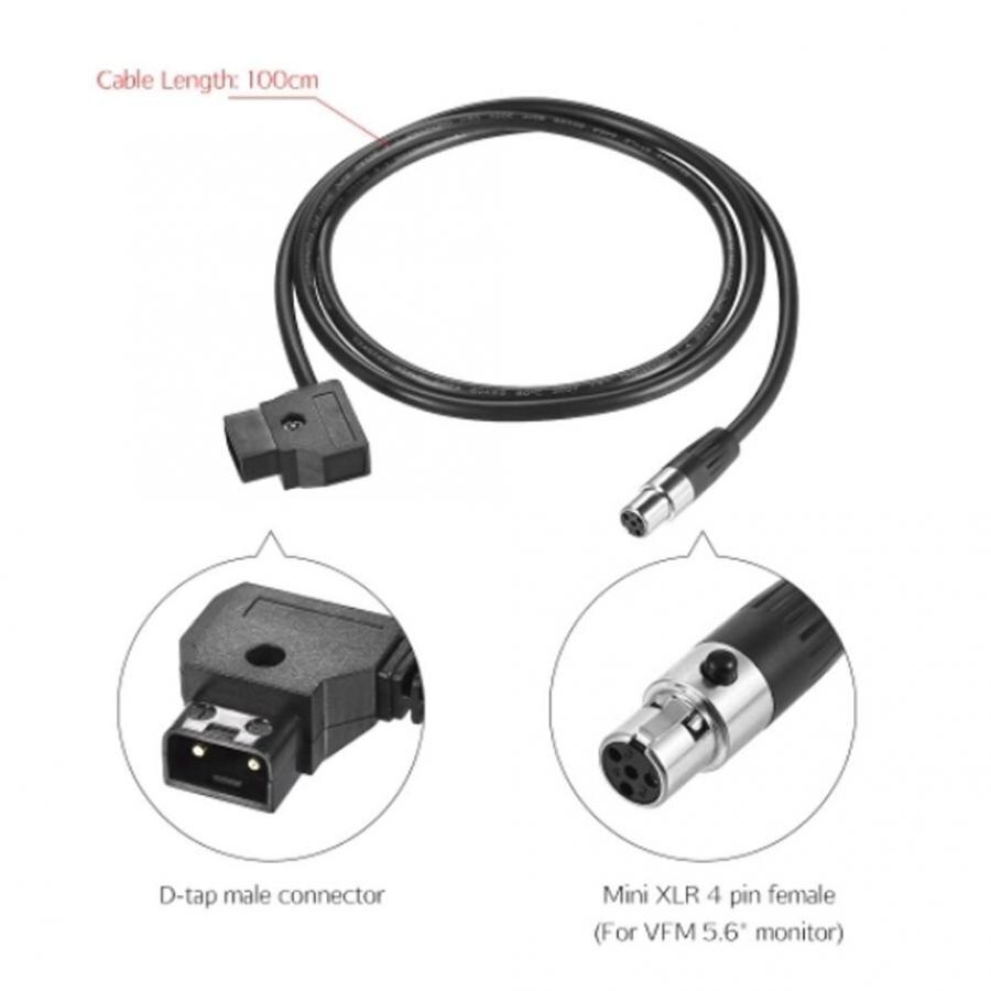 D-Tap Male to Female Mini XLR 4 Pin Cable Power Supply Adapter for VFM 5.6" Monitor