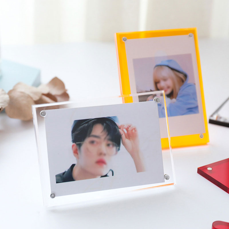 3 Inch Acrylic Photo Card Frame Display Stand 74mmx104mm Transparent Photoes Display Desktop Ornament Card Holder Home Decor