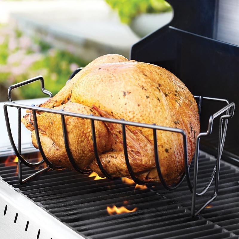 Rvs Rechtop Kip Steak Rack non-stick Bakken Kookgerei BBQ Rib Rack Barbecue Grillen BBQ Accessoires