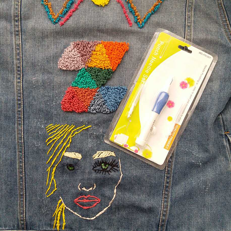 LMDZ 1Pcs Magic Embroidery Pen DIY Crafts Magic Embroidery Pen Set DIY 3 Interchangeable Punch Needle Sewing Accessories