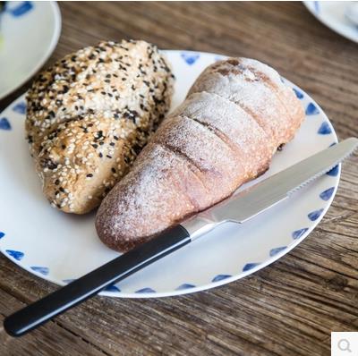 Rustfrit stål bøf kniv og gaffel sæt western ske galvanisering sort taurus række af knive og gafler