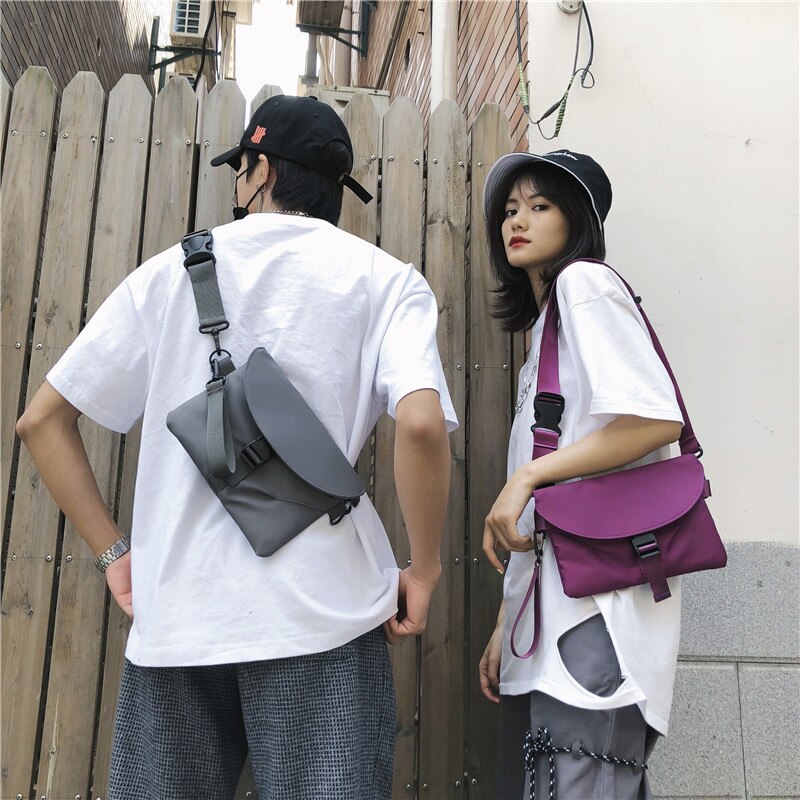 Bolso informal estilo Hip-Hop para hombre y mujer, bolsa para teléfono móvil, informal, a la , de estilo rectangular