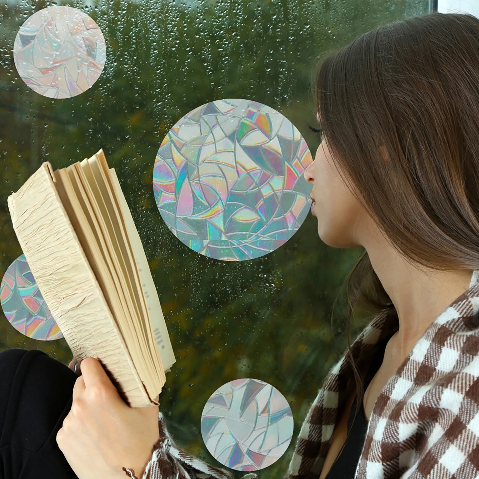 Dekoracyjna naklejka tęczowa folia okienna Sun Catcher odblaskowa naklejka twórca tęczy samoprzylepna folia klejąca dekoracja okna domu