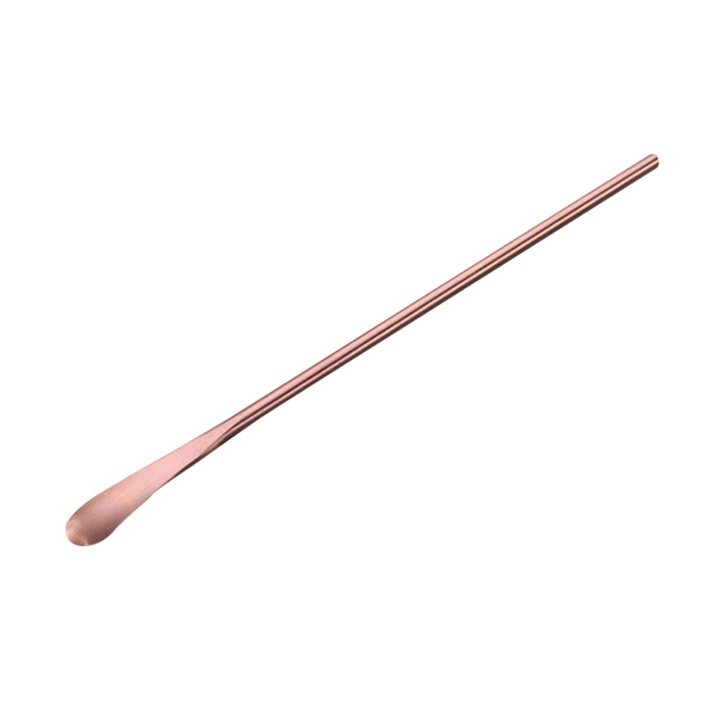 Newly Korean Style Long Handle Mixing Spoon 304 Stainless Steel Wine Coffee Stirring Spoon Stirring Rod TE889: Rose Gold 22cm
