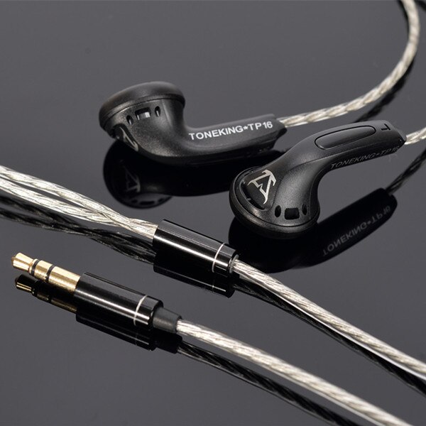 Original toneking  tp16 32 ohm 3.5mm in ear öronsnäcka platt plugg hörsnäcka hörlurar hifi bas headset  pt15\dt6\ zst \st1\bl1\v10: Svart ingen mikrofon