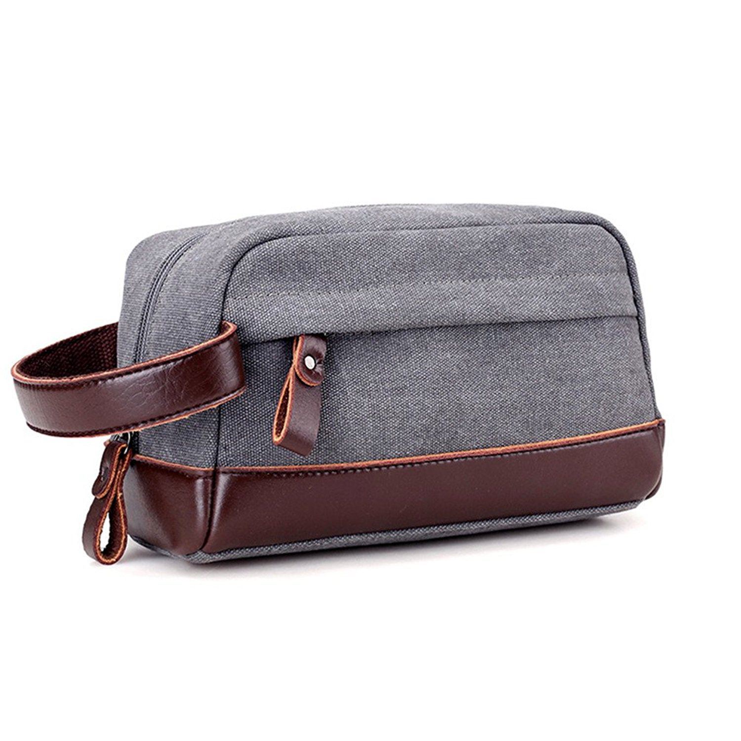 Offre spéciale trousse de toilette organisateur pour hommes toile Dopp Kits Kit de rasage: Gray