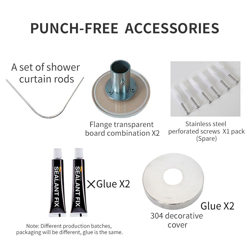 Shower Bar Curtain Rod without Drilling Telescopic Bathroom Curtain Stick Extendable Rail Bathroom Products