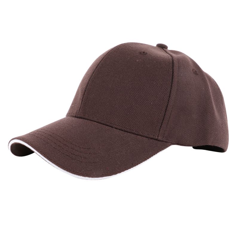 Sports Baseball Cap Angled Brim Hook and Loop Fastener Cotton Hat Adult Sportswear Accessories Saleym: coffee