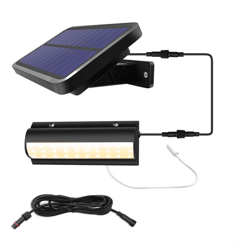 Lampe solaire suspendue avec interrupteur et interrupteur, éclairage pour l'intérieur et l'extérieur, lumière unique en deux parties, allumage/extinction automatique, idéal pour une chambre, un balcon ou une terrasse, modèle de LED: Single Lamp Warm