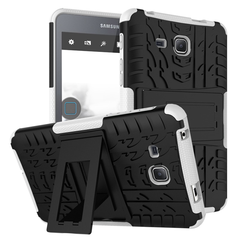 Case for Samsung SM-T280 SM-T285 case T280 TPU+PC Tablet Stand Armore Cover for Samsung galaxy Tab A 7.0 T280 T285 coque: white