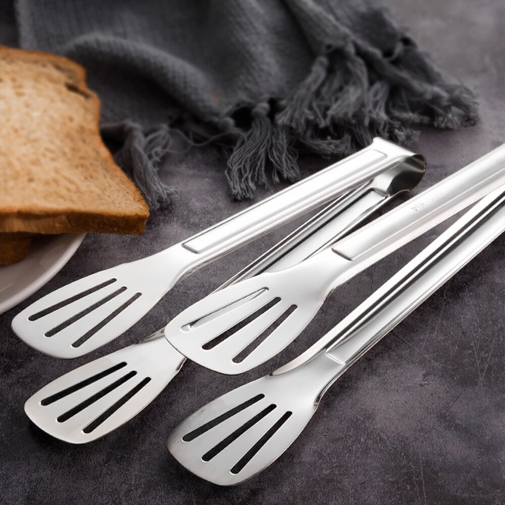 Stainless Steel Food Tongs Kitchen Utensils Buffet Cooking Tool Anti Heat Bread Clip Pastry Clamp Barbecue Kitchen Tongs Steel