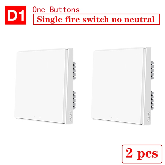 Newest Aqara D1 Wall Switch ZigBee Smart Light Remote Control Wireless Key Zero Line Fire Wire Wireless Switch With/NO Neutral: 2  No Neutral 1Key