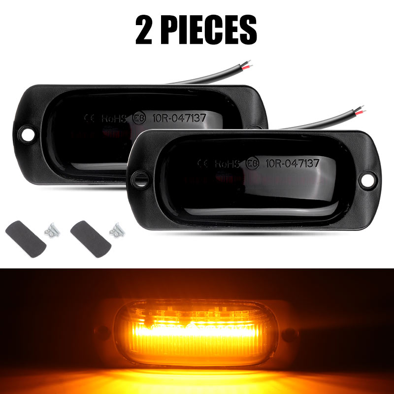 12 LEDs Truck Zijmarkeringslichten Auto Externe Verlichting Signaal Indicator Lamp Waarschuwing Staart Achterlicht voor Trailer Vrachtwagen bestelwagen 12 V 24 V: Amber