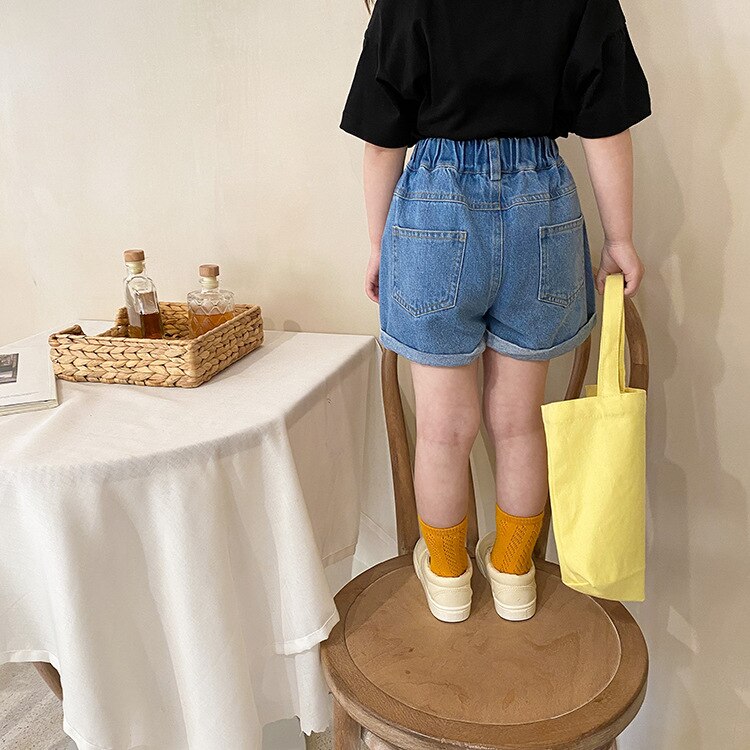 Mädchen sommer gefesselt Jeans-kurze Hose 1-7 jahre mädchen 2 farben alle-spiel kurze Jeans