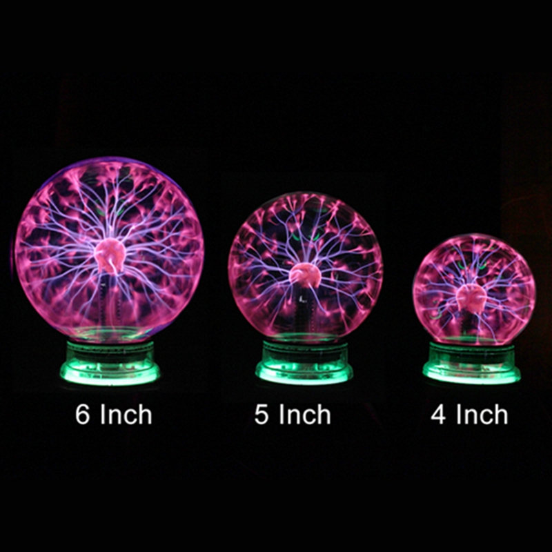 Alt på lager krystal plasma kugle 3/4/5/6/8 tommer natlys magisk glaskugle nyhed lyn kugle lys plasma bordlampe