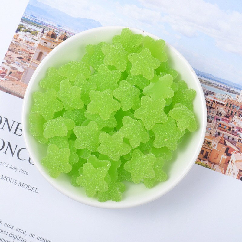 10 Stks/zak Slime Filler Levert Speelgoed Ster Diy Mini Pretend Ster Snoep Slime Accessoires Filler Voor Pluizige Clear Crystal Slime: green