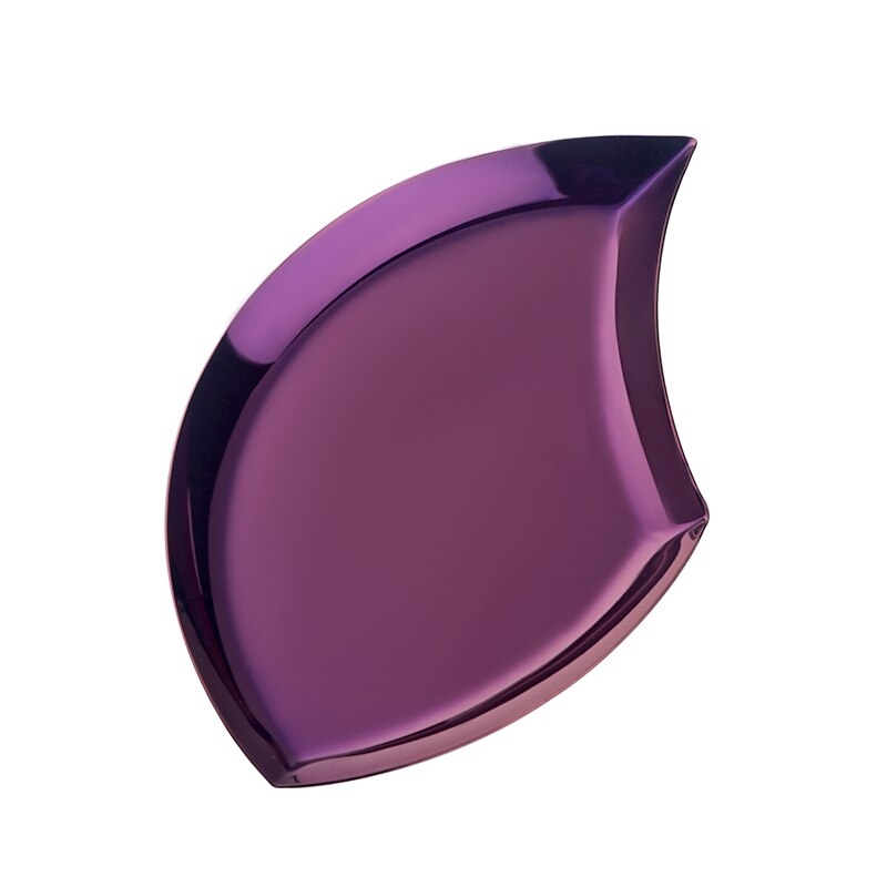Unregelmäßigen Platte Gericht Edelstahl Nachtisch Obst Platten Lagerung Süssigkeit Kekse Blatt bilden Jewery Tabletts Party Tisch Utensil: Violett / 1PC