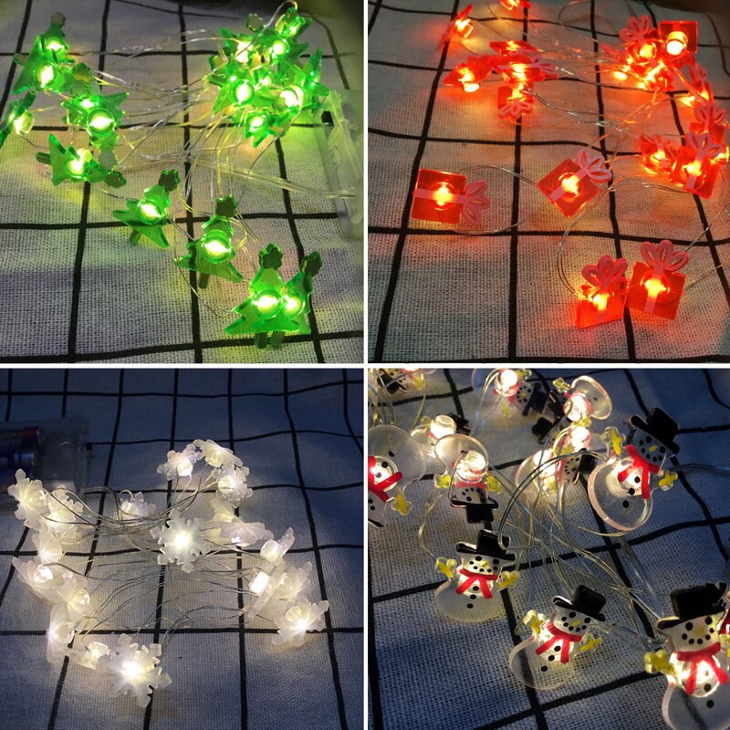 Christmas Decoration Outdoor Waterproof String Light Deer Snowman Snowflake Copper Wire Christmas Day String Lights 2M 20 Lights